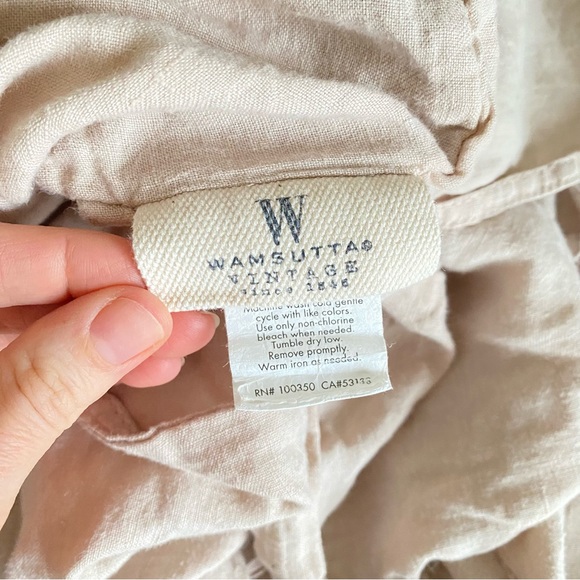 WAMSUTTA Vintage - King Duvet Cover / Washed Linen (BEIGE) - Picture 5 of 9
